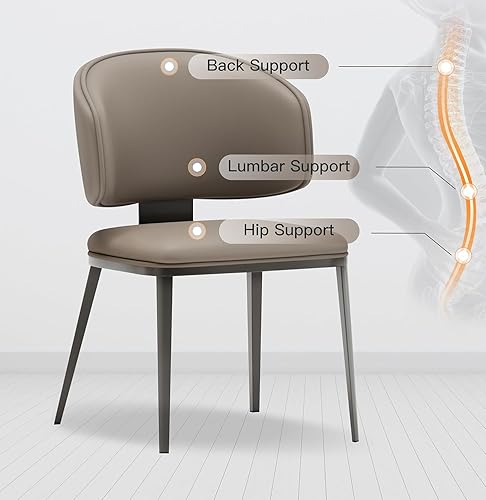 Miniatura 4 de Sillas de comedor modernas con respaldo alto, cómodas, silla de cocina tapizada a la moda, silla de cena sin brazos con patas de metal para todas