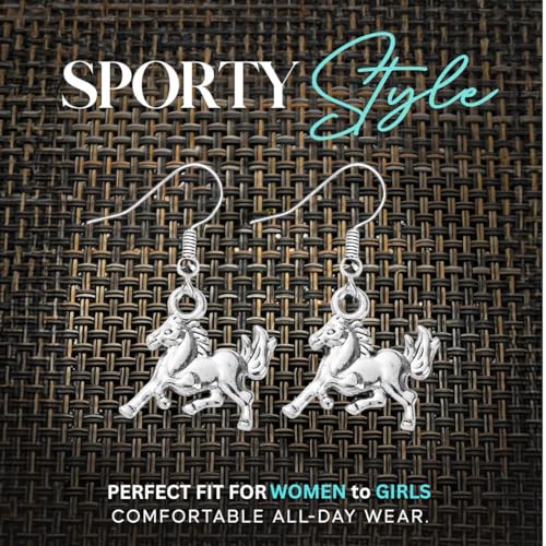 Horse Dangle Earrings, Horse Charm Jewelry, Horse Lovers, Equestrian Jewelry- Gift For Her Stainless Earrings2