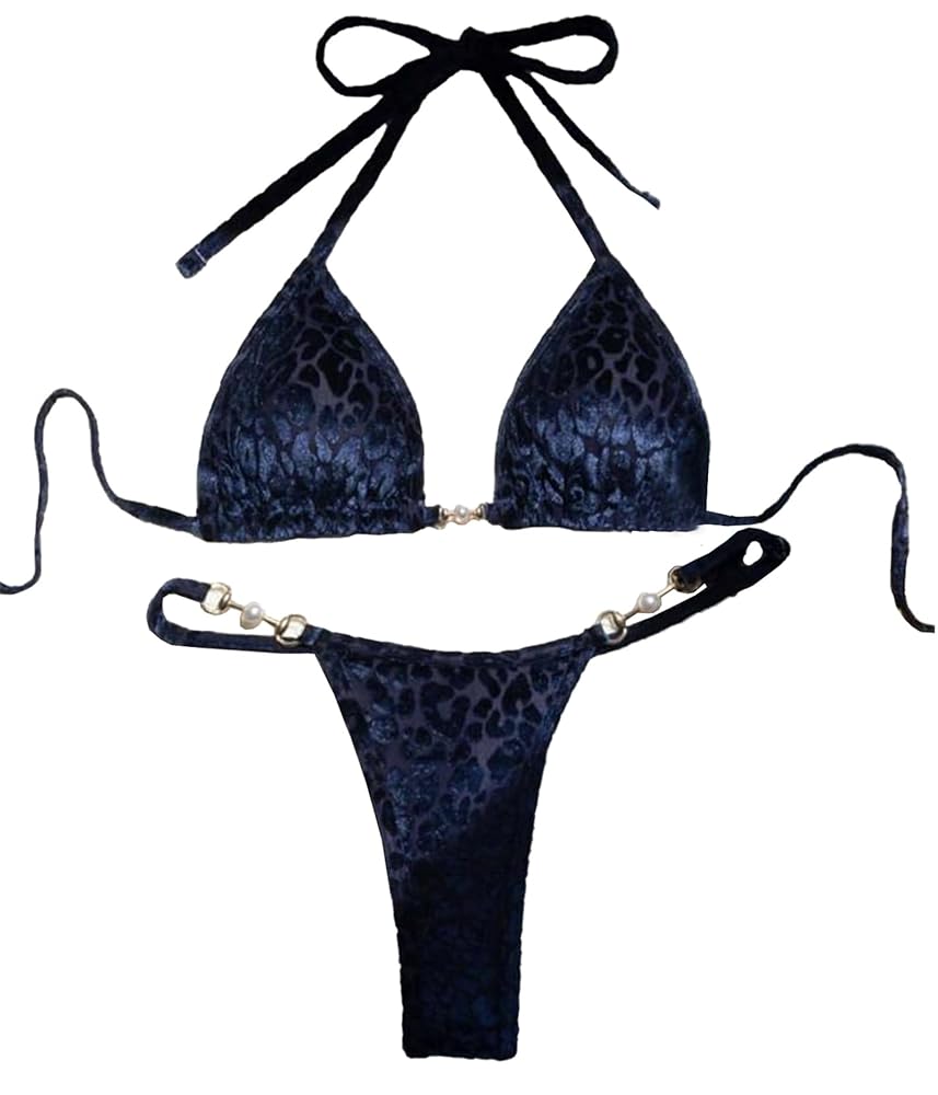 Amazon.com: Shiny Sexy Lace-up Leopard Print Cheeky Thong