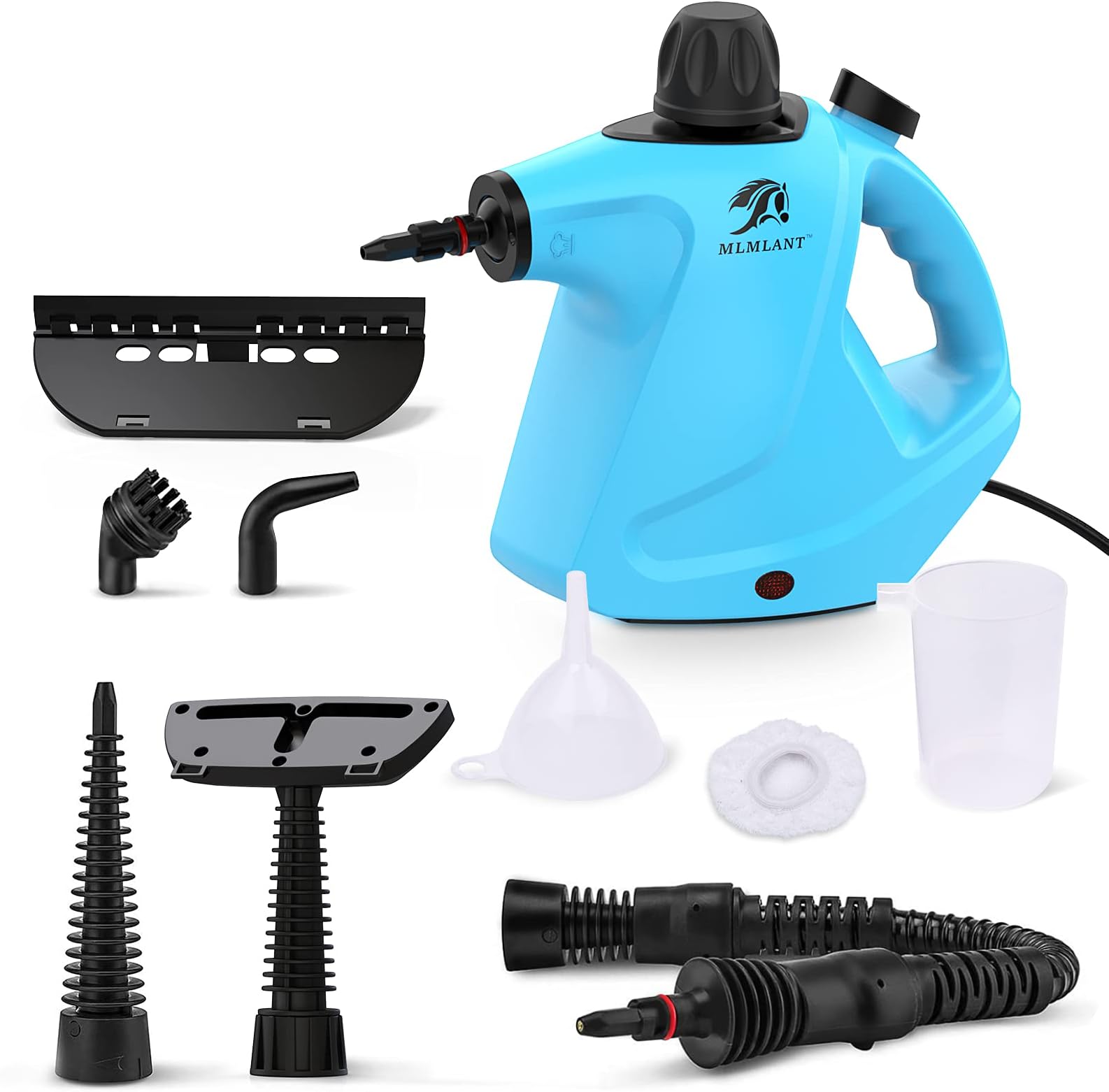 MLMLANT 450ml Multi Purpose Handheld Portable Home Steam Cleaner - Powerful and Versatile, Ideal for Cleaning the Car, Window, Shower, Oven, Carpets, Curtains, Upholstery, Furniture, Bathroom