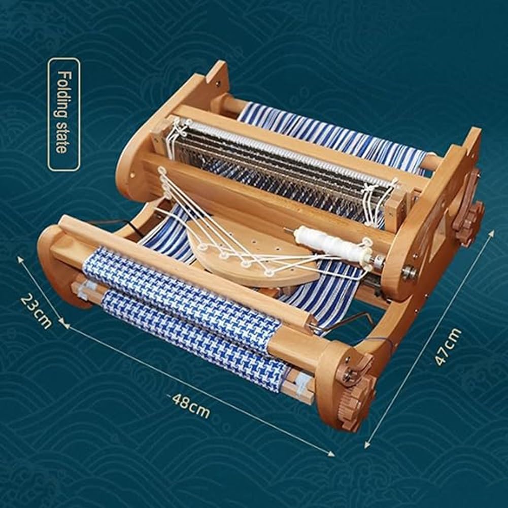 Telar Manual De 4 Arneses, Máquina De Tejer De Escritorio Plegable, con Marco De Urdimbre Pequeño, Trinquete De Trinquete, Bobinadora Multifuncional, Ancho Máximo De Tejido 30 Cm