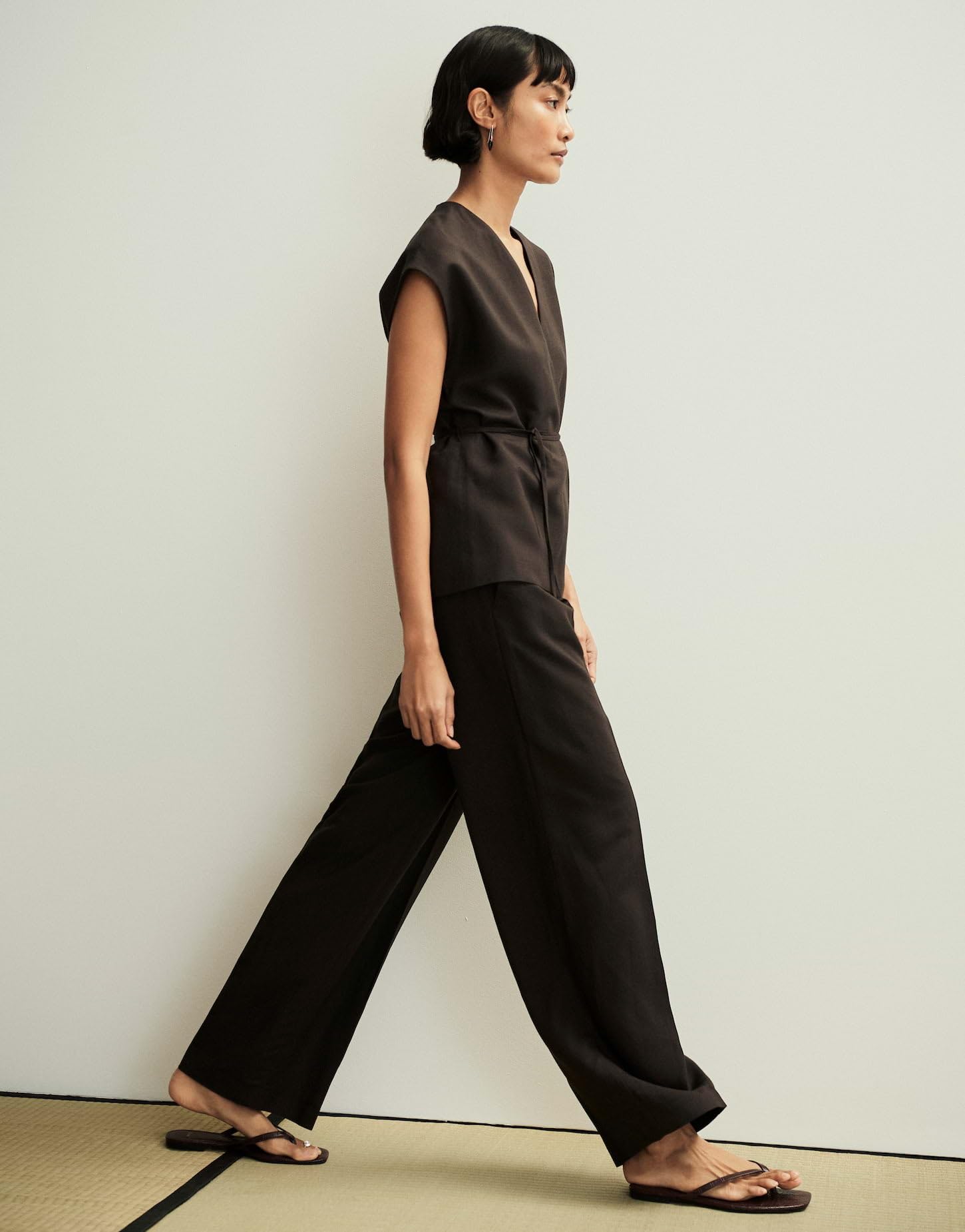 someday Damen Wide Leg Pants | CISILIA Linen Relaxed Bundfaltenhose aus Viskose Leinen Mix