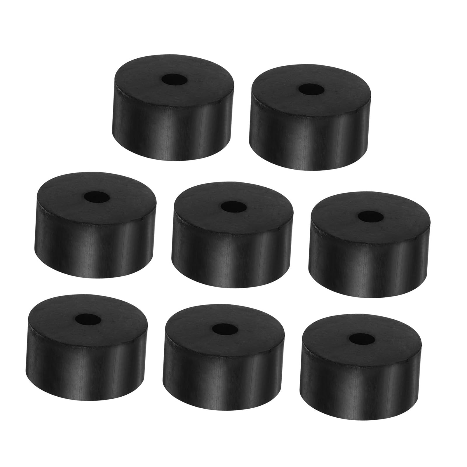Unifizz 8PCS Rubber Spacer 1.57 Inch OD 0.3 Inch ID 0.8 Inch Thick Neoprene Round Anti Vibration Isolation Pads Isolator Rubber Washers Bushings for Home Cars Boat Accessories Black