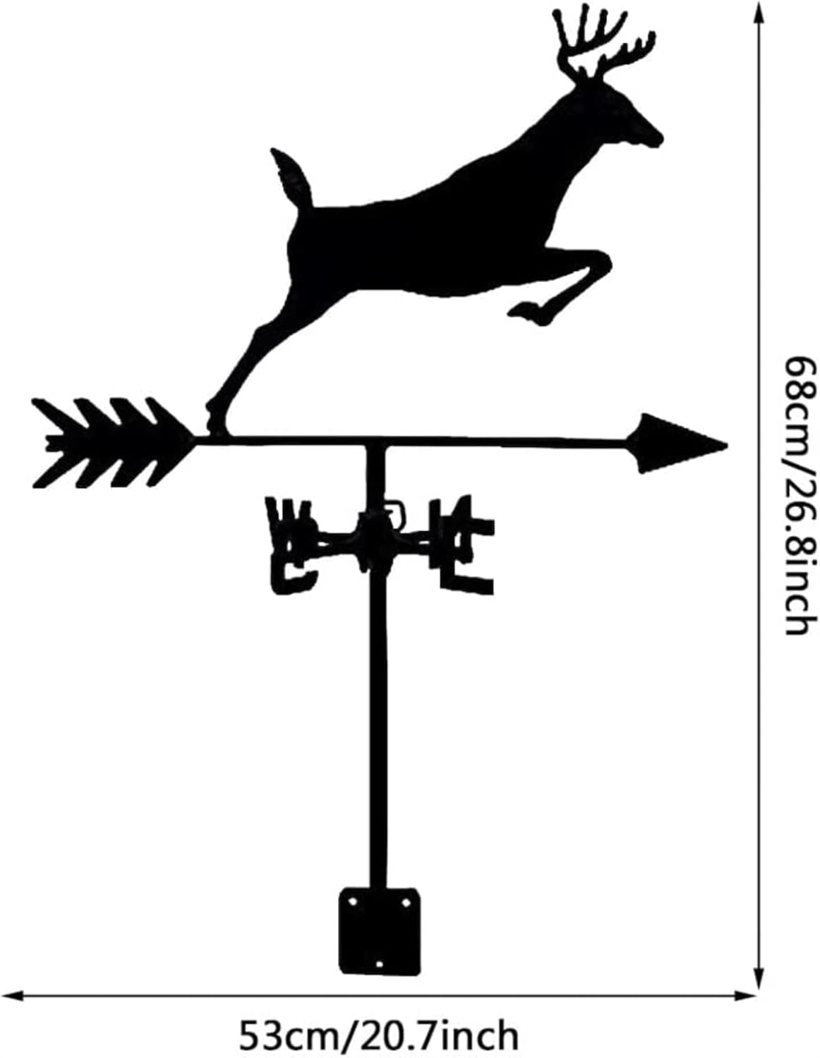 Weathervane,Weathervane Metal For Roof Garden Yard Deer Weathervanes Metal Weather Vane Wind Direction Measuring Instrument Roof Installation Weather Vane Farm Scene Garden Art Deco Accessories