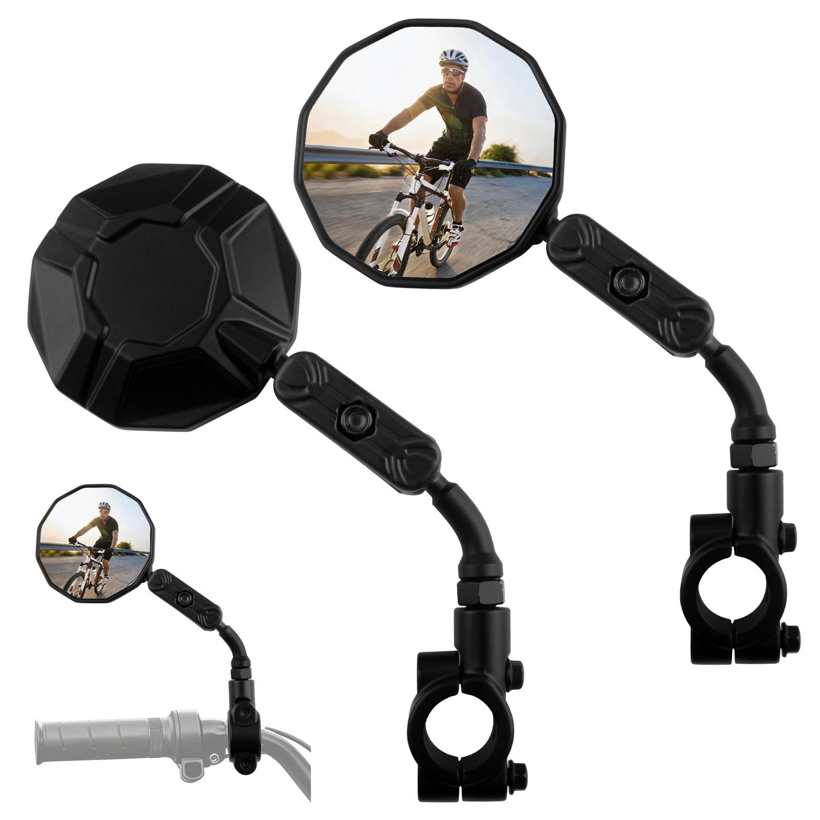 Bike Mirrors for Handlebars E-Bike Scooter MTB Motorcycle 2 Pack