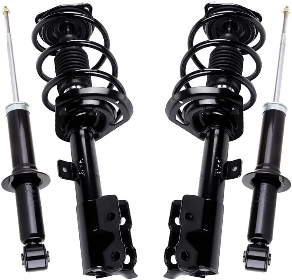 Front&Rear Complete Strut Coil and Spring Assembly Fits for 2007-2010 for Jeep for Compass 2.4L, 2007-2010 for Jeep for Compass 2.0L, Struts Shocks Kit Replace 172368