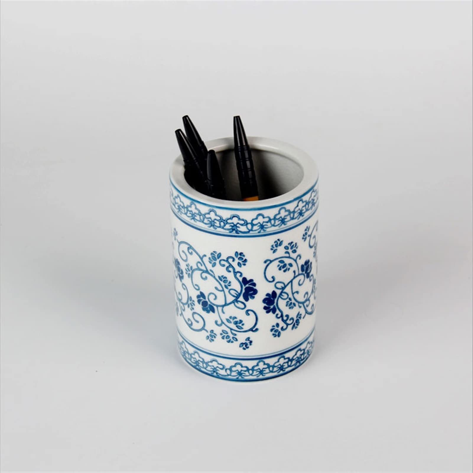 SISWIM Stifteköcher Stiftbecher Stifthalter Office Desktop Blau und Weiß Porzellan Bleistift Aufbewahrung Cup Book Wohnzimmerstudiendekor Pinsel Vorstellungsstifthalter Stifteköcher Schreibtisch