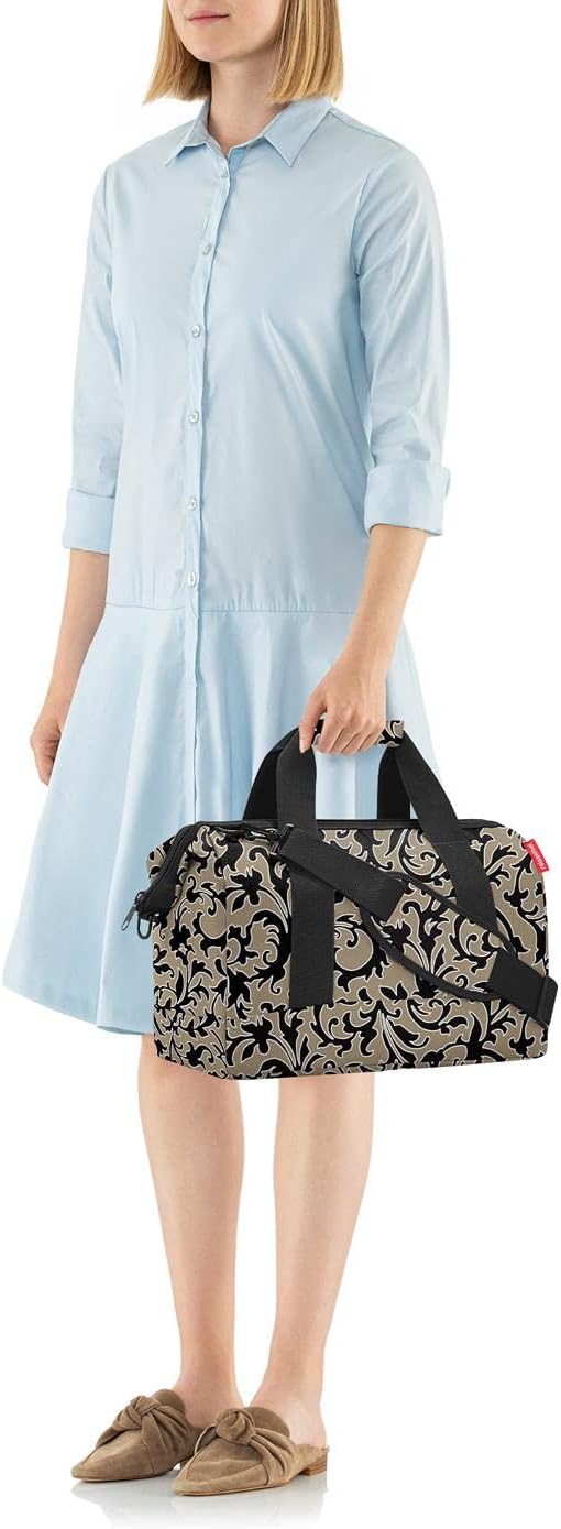 Reisenthel MS7003 Allrounder Holdall, M, Fleur Black with Floral Pattern, Baroque Marble, M, travel bag