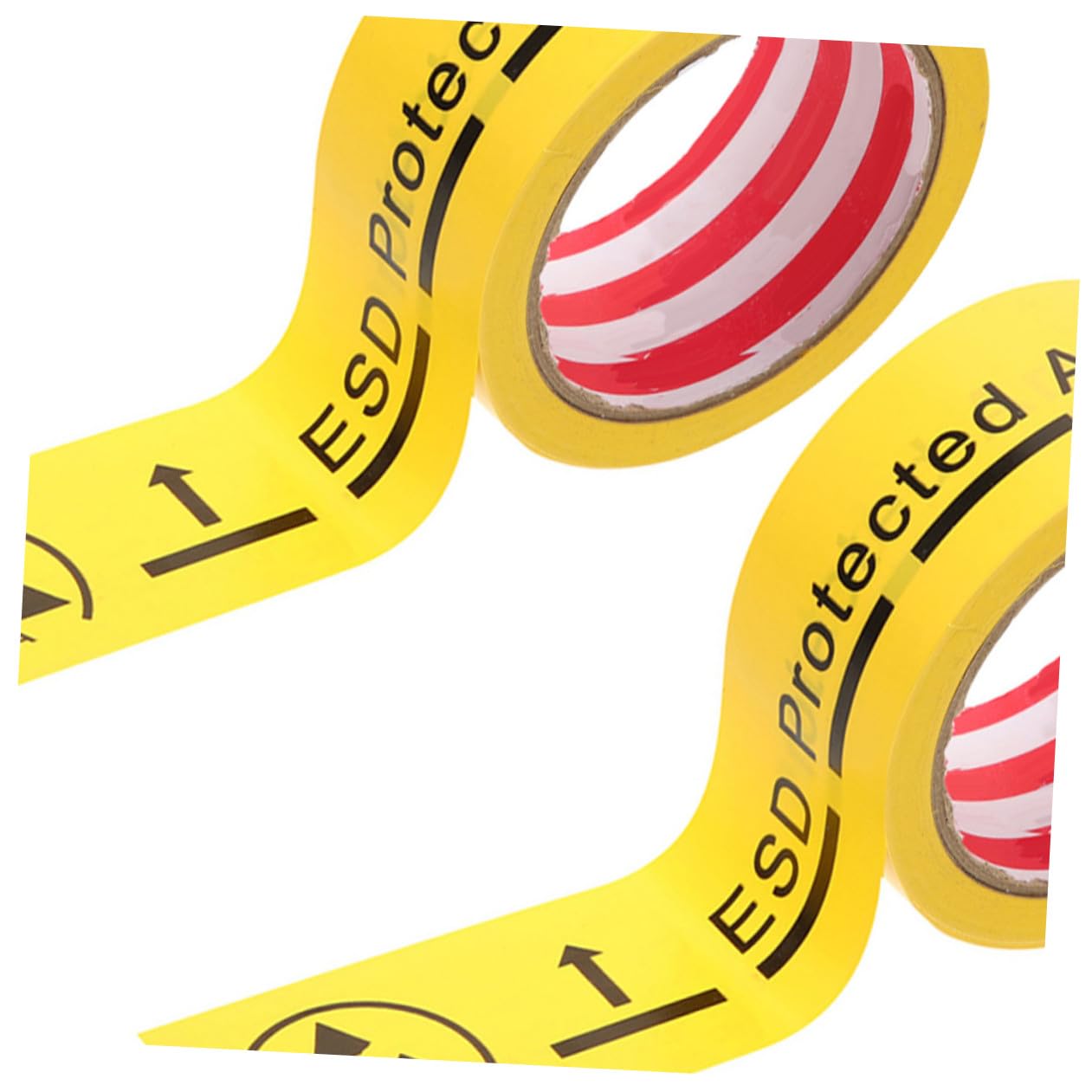 Amosfun 4 Rollen Antistatisches Warnband PVC Sicherheitsklebeband für Esd Bereiche Selbstklebend Wetterfest Hohe Sichtbarkeit Warnmarkierung für Innen und Außenbereiche