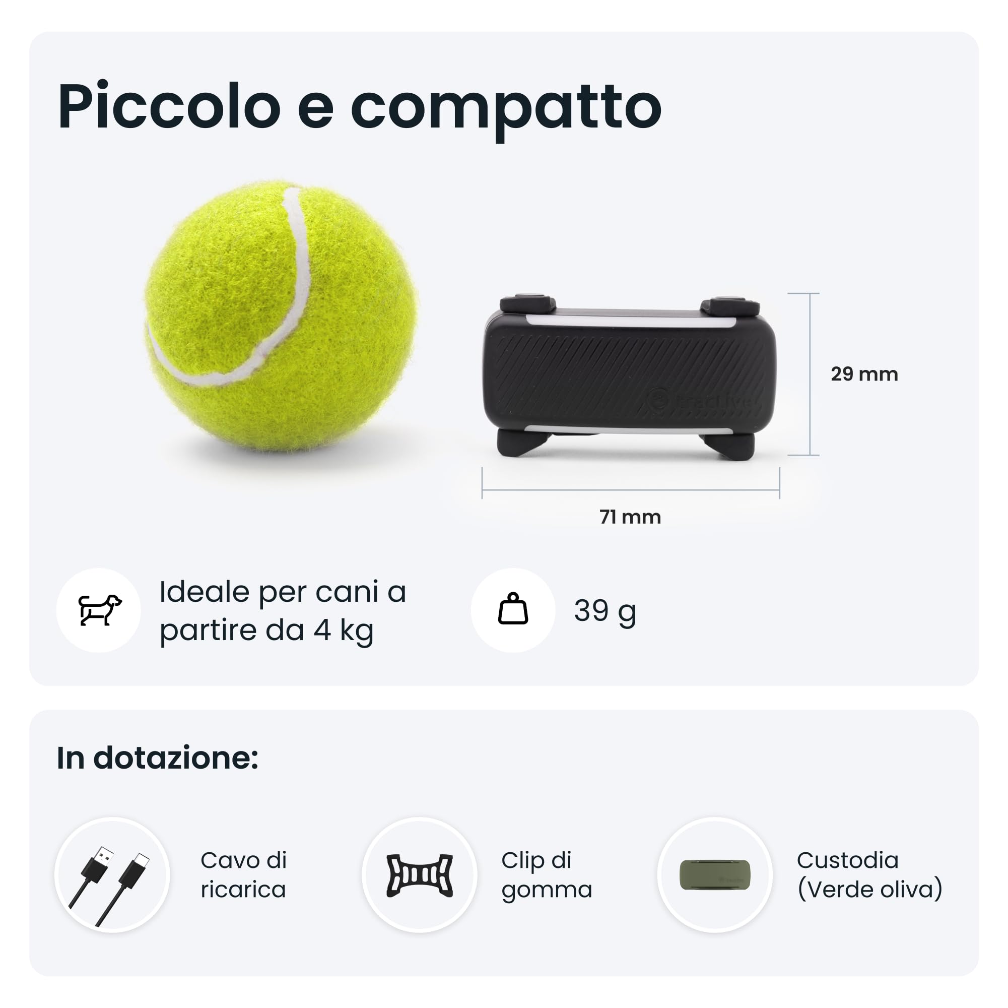 Tractive GPS Cani Intelligente - Bundle con Custodia Verde Oliva | 2025 Edizione | Localizzazione GPS in Tempo Reale | Notifiche Antifuga e Avvisi di Salute | Monitoraggio dei Parametri Vitali (Nero)