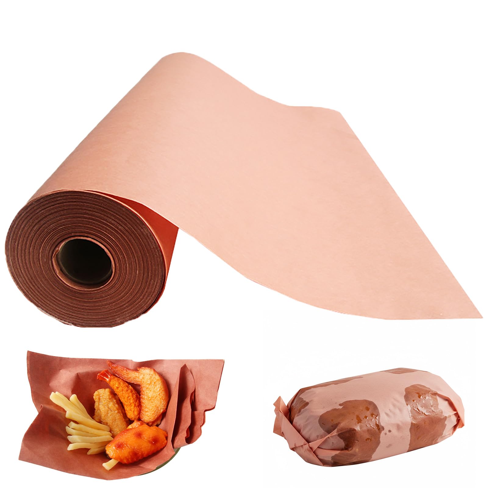 Produktbild von 40 M X 20 Cm Pink Butcher Paper – Lebensmittelechtes Metzgerpapier Für BBQ, Smoker & Grill, Hitzebeständig Bis 220°C, Reißfest, Kompostierbar – Für Brisket, Ribs & Pulled Pork