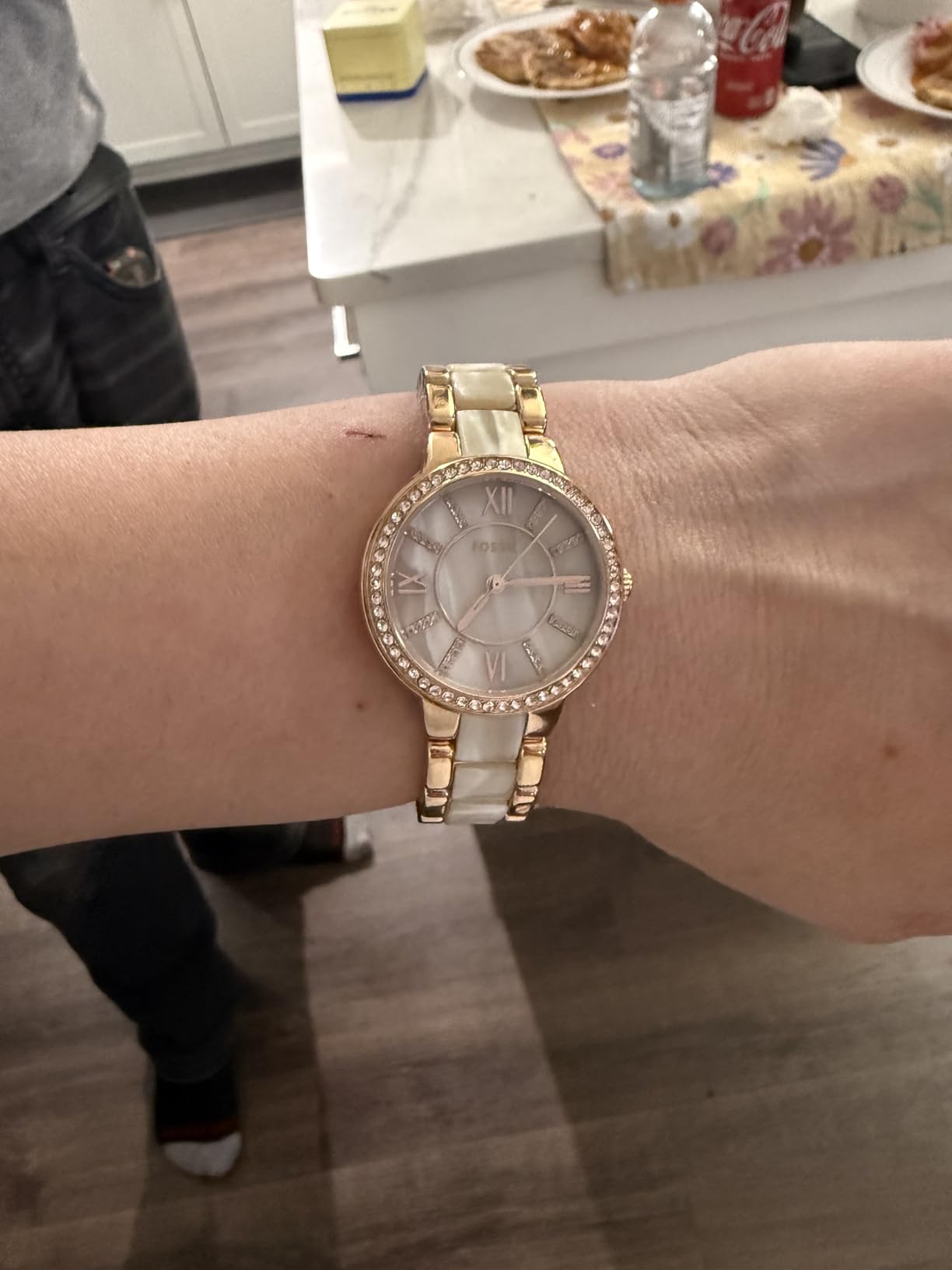 Fossil Virginia Shimmer Horn Rose Gold Tone Stainless Steel Bracelet Watch Fossil Women main image 2