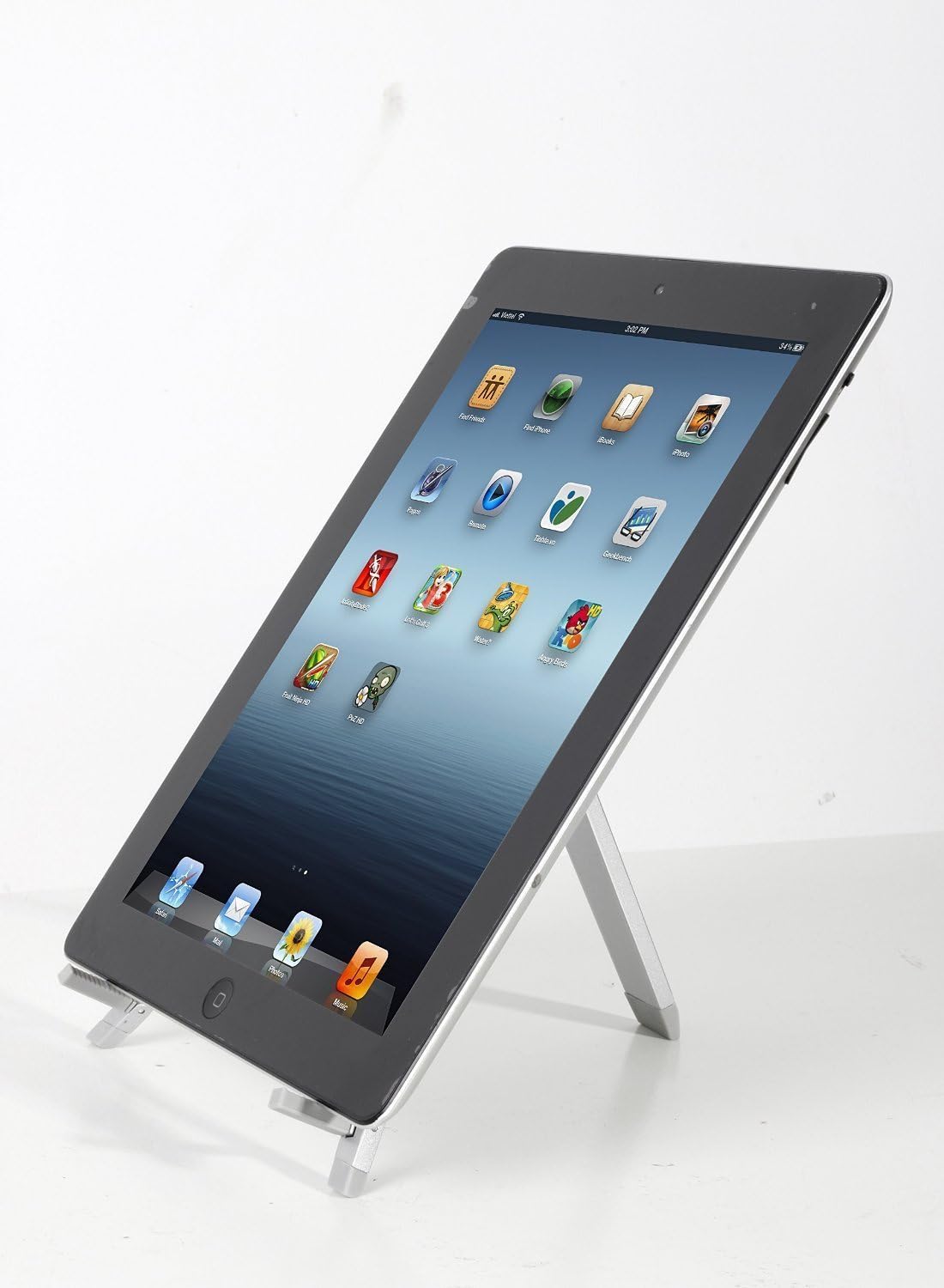 IBRA® Multi-Angle Portable Stand for iPhone/iPad/Tablets (iPad/Tablet Foldable Stand - Silver)