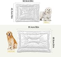 Vista 93 de Dog Bed Mat Soft Comfortable Anti-Slip Bottom Pet Mat Washable Cat Kennel Crate Pad for Small Medium Large Pets 18x24in Hot Pink Beige