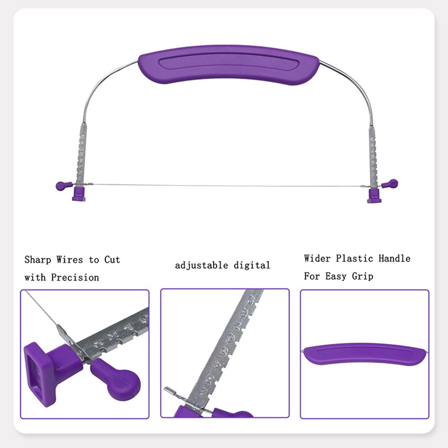 Coupe-Gâteau,Trancheuse à Gâteau Réglable,Niveleur De Gâteau,Couteau à Gâteau à Bord Dentelé,Outils De Matelassage De Gâteau pour des Couches de Gâteau Uniformes