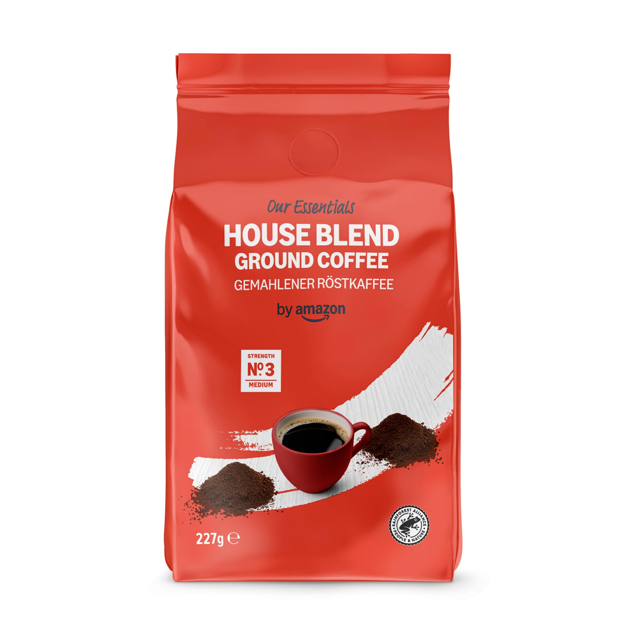 by Amazon House Blend Ground Coffee, Medium Roast, 1.36 kg (6 Packs of 227g)- Rainforest Alliance CertifiedRainforest AllianceRainforest AllianceRainforest AllianceRainforest Alliance
