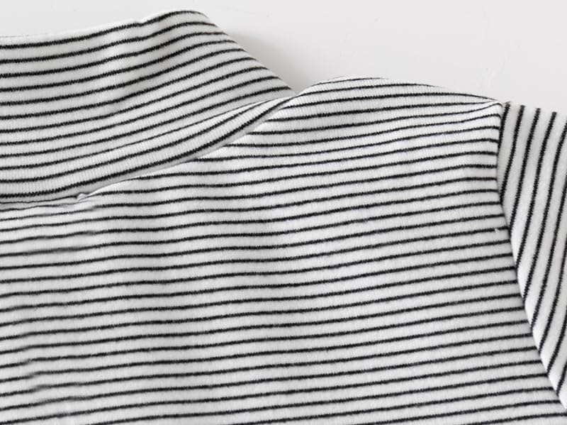 Toddler Boys/Girls Long Sleeve Striped T Shirt Sweatshirt Half High Collar Fall Winter Pullover Top 20244