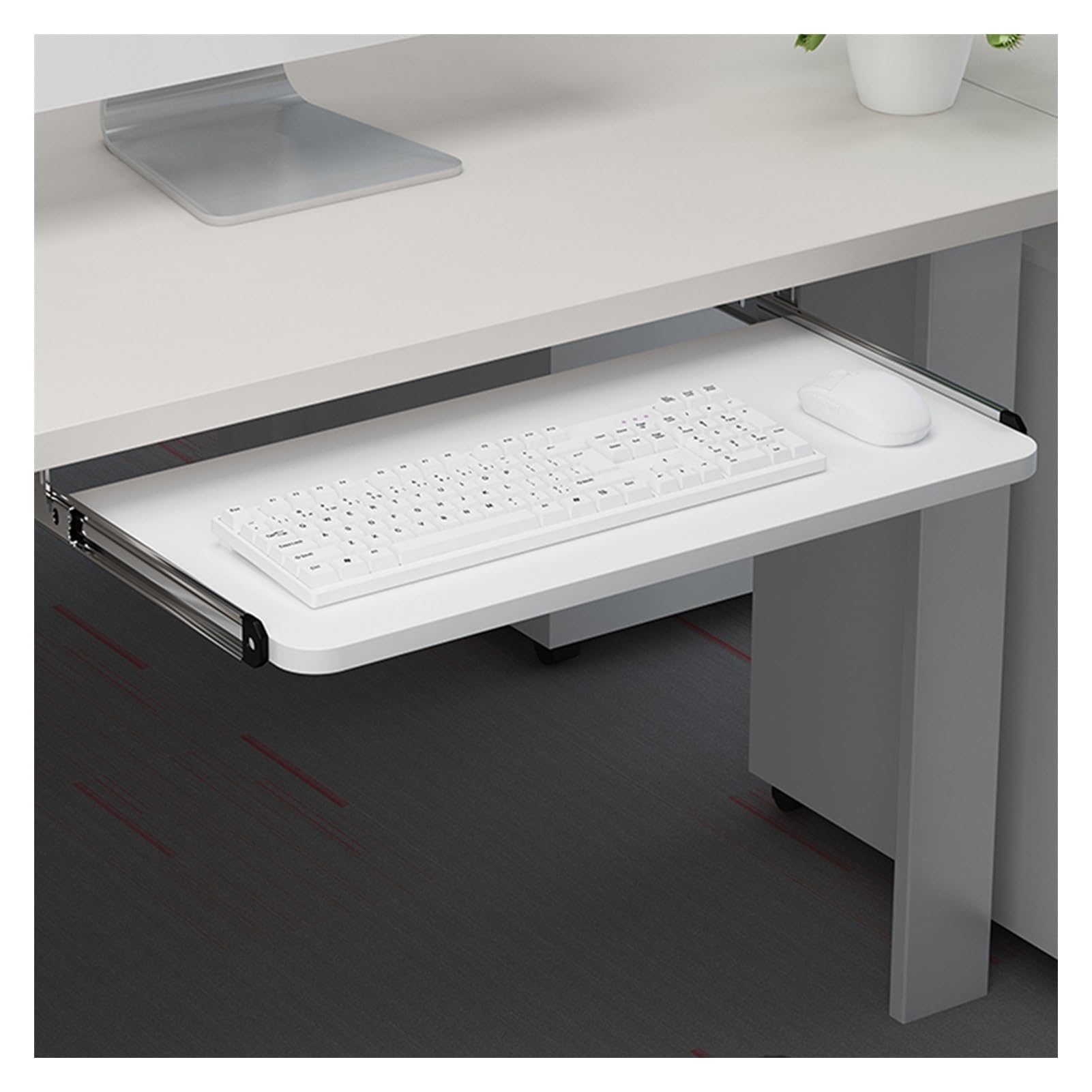 JosuE Cajón para Teclado Debajo del Escritorio, Bandeja para Teclado de Escritorio 25cm de Ancho, Cajón para Ordenador para Estudio en Casa y Oficina (Size : 65x25cm(25.5x10inch))