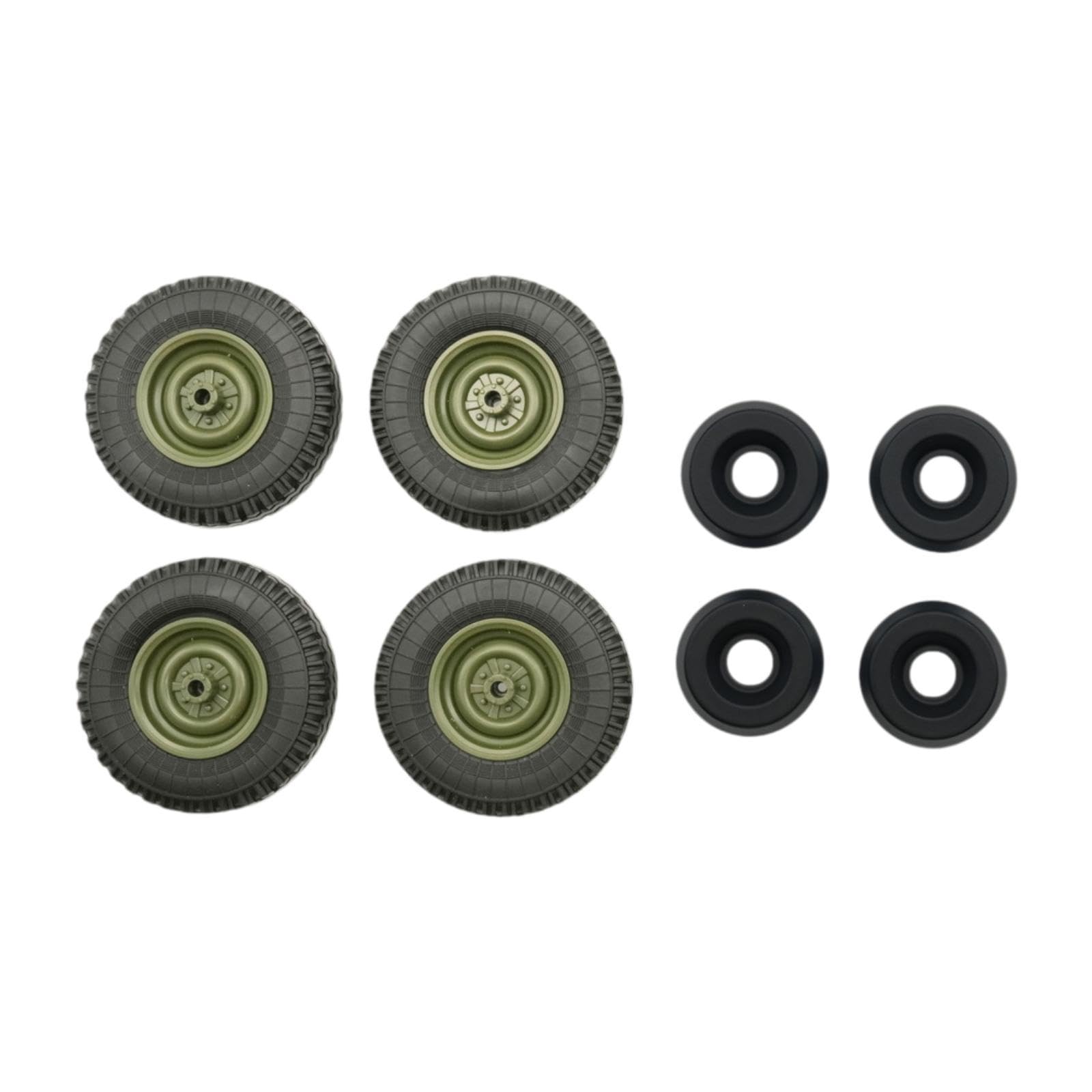 4 Ruote RC E Contrappeso, Accessorio di Aggiornamento per Camion RC C94 1/12, Veicoli Fuoristrada RC, Verde Nero
