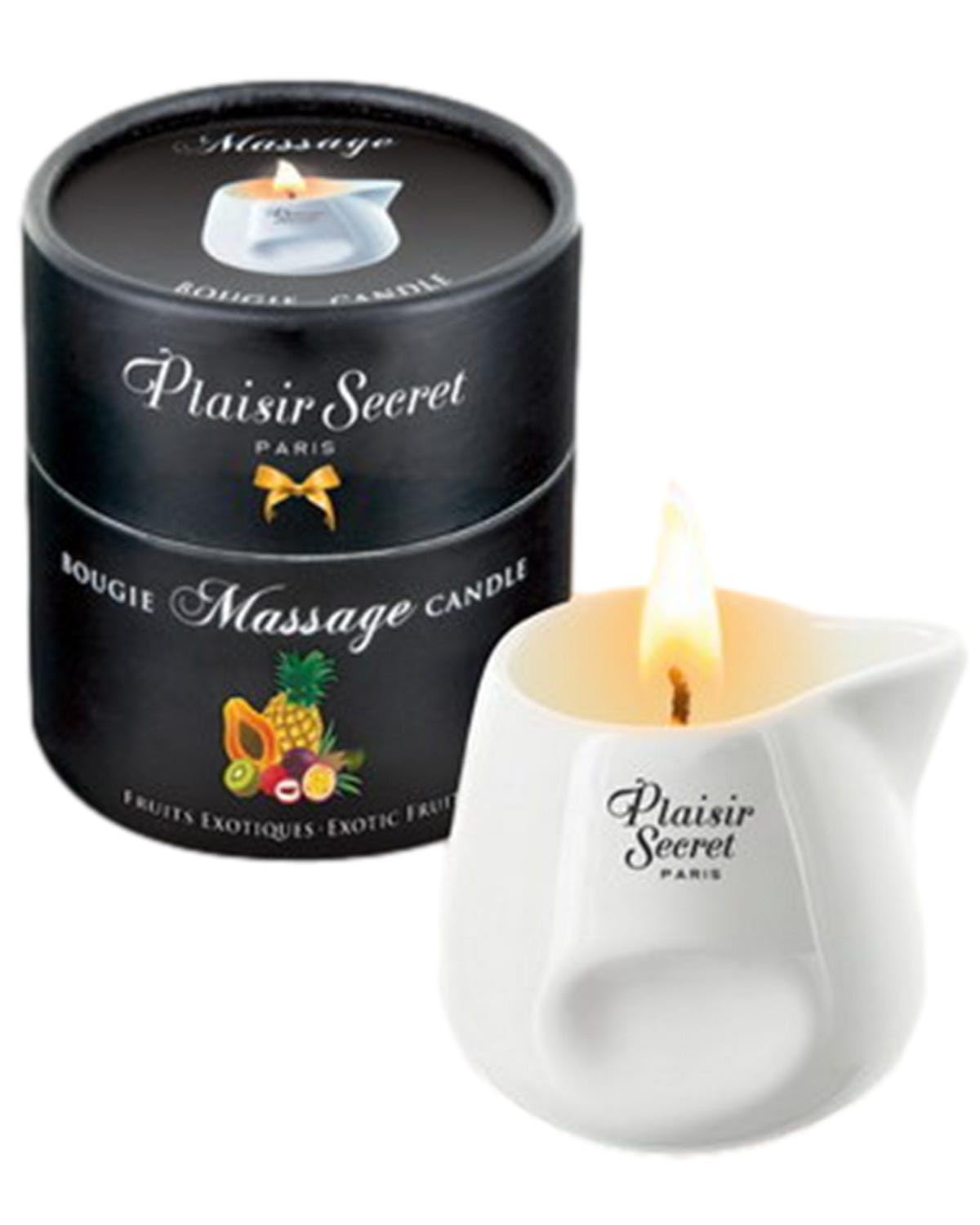 Plaisirs Secrets Bougie de Massage Gourmande Parfum Ananas Mangue 80 ml