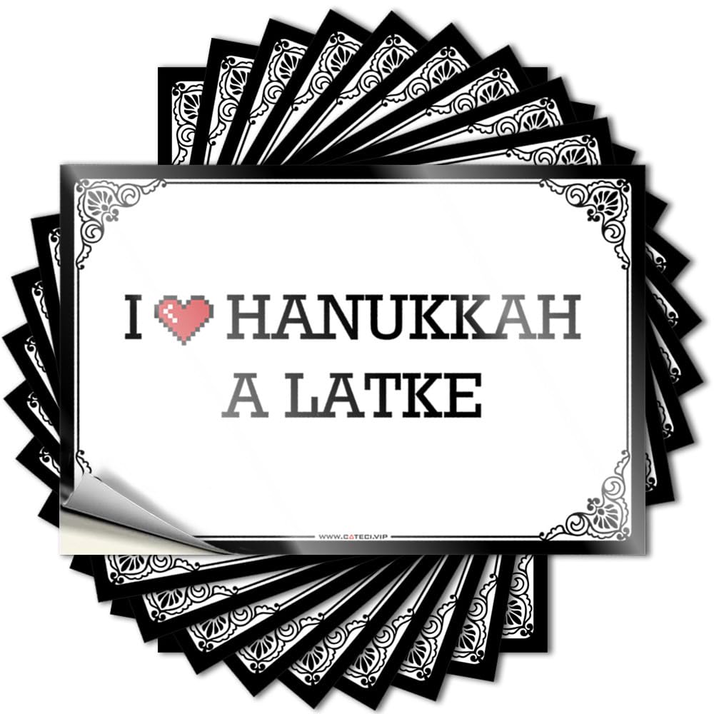 Fzfn Men's Colour Outdoor Pool Decor Tiny Decals - I Love Hanukkah A Latke Removable Decal Tumbler Easy Peel For Tiki(6X9cm)