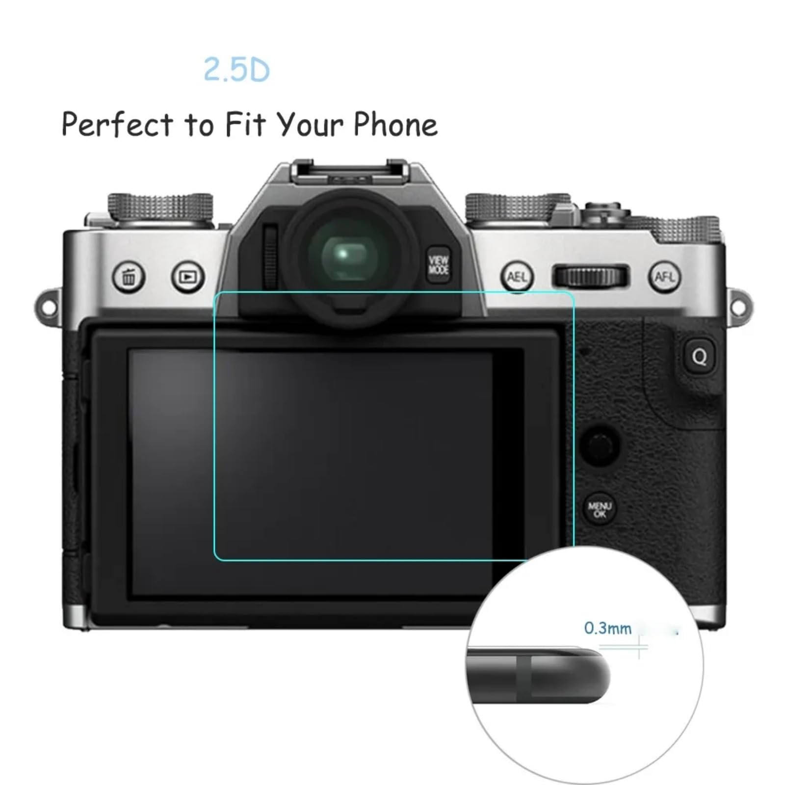 YSJJZRL 2 Pcs 9H 2.5D Anti-Scratch Tempered Glass Camera LCD Screen Protector Film For Fuji X-S20/XT4/XPR03/X100V etc (For Fuji XT5)