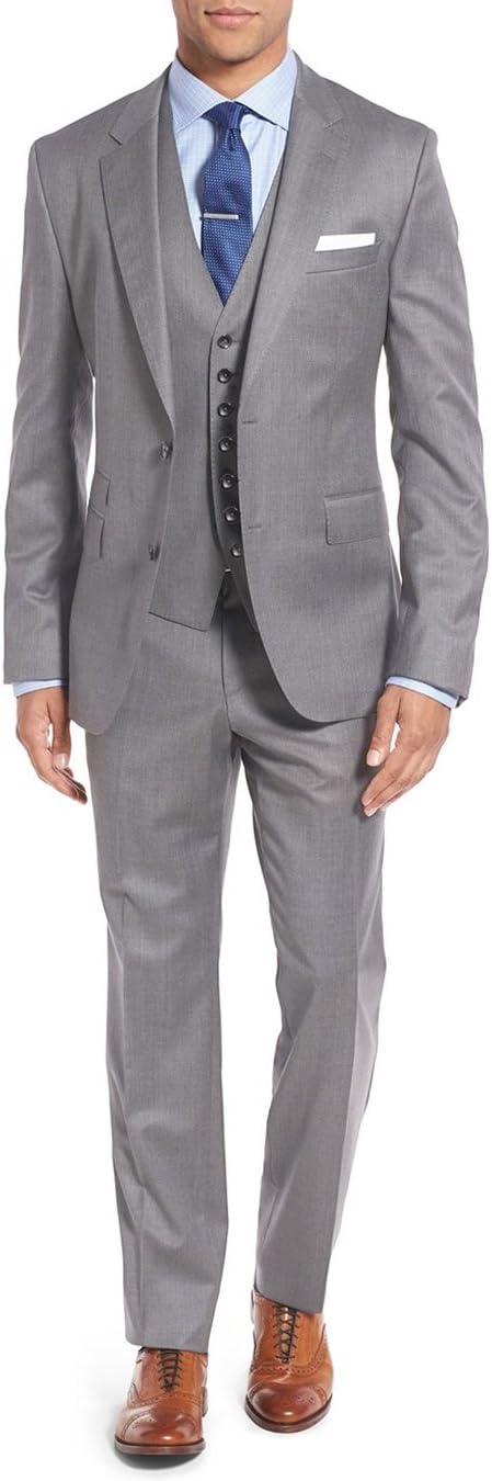 Salvatore Exte Men's Vested Three Piece Suit Blazer Jacket Dress Vest Plus Pant