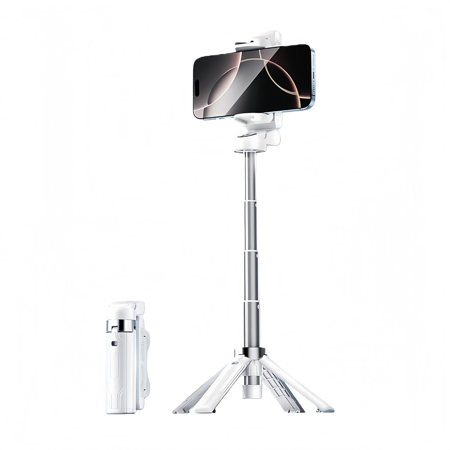 Mini Selfie Stick Tripod 4 Pocket-Sized Selfie Stick with Bluetooth Remote 4-Leg Reinforced Stand 360 Rotation 107g Lightweight