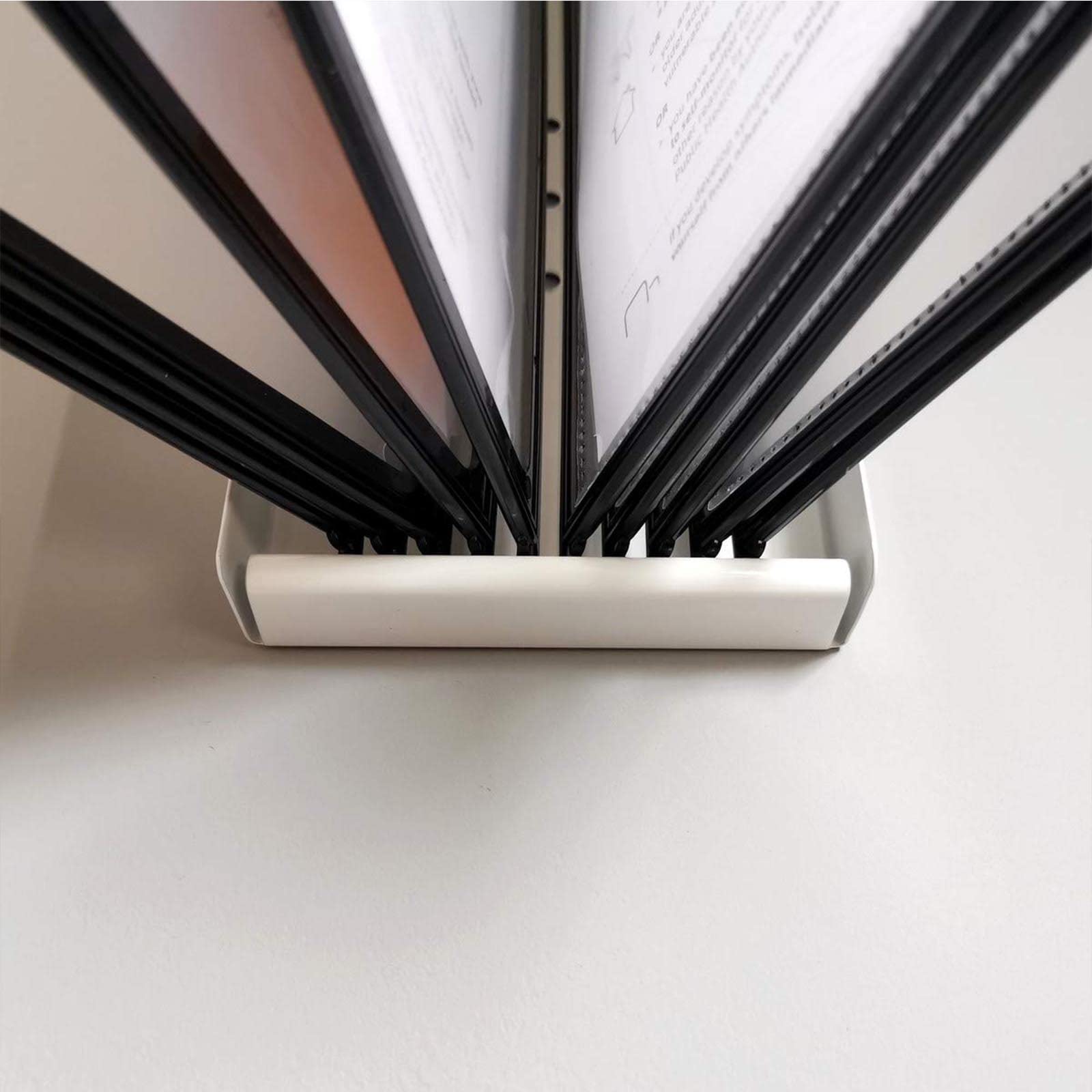 Biurowy stojak ekspozycyjny 10-panelowy metalowy system do montażu na ścianie magazynu, warsztatu, sklepu, folderów z katalogami laboratoryjnymi(Black)