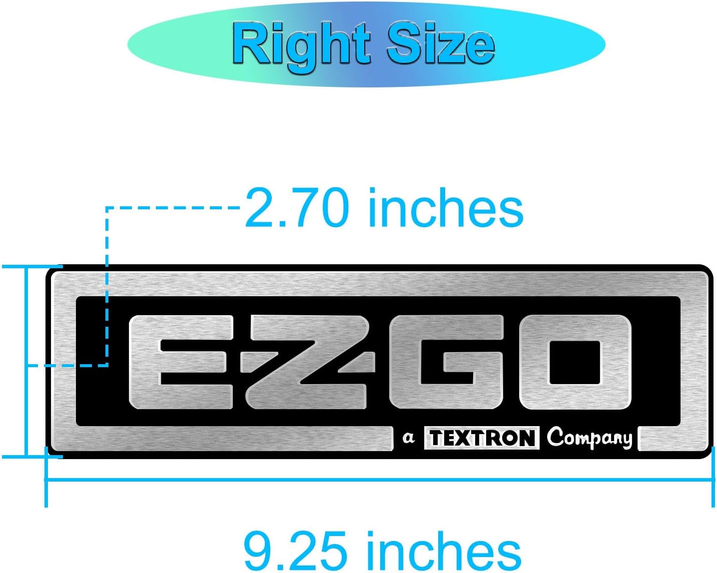 EZGO TXT Front Emblem, Golf Cart Replacement Decal, EZGO Name Plate and Fornt Badge, TXT Golf Cart Accessories, OEM#: 71037G01, 9.25" X 2.7"