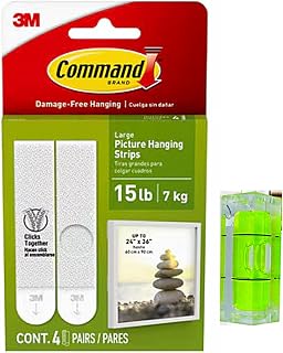 Picture Hanging Kit | 4-Pair Picture Hanging Strips Large & Leveler | Perfect for Hanging Small & Large Frames, Photos, Pictures, Posters on Walls/Drywalls | No Nail/Hook Damage