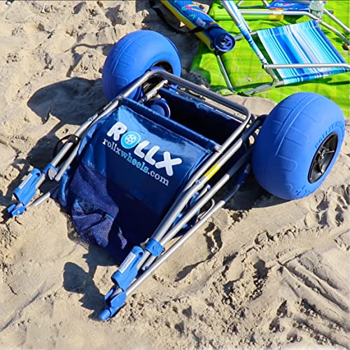 RollX Big Balloon Wheel Beach Cart for Sand, Foldable Storage Wagon