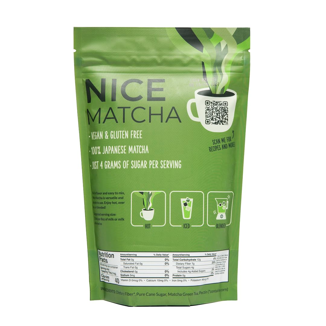 Amazon.com: Two Leaves and a Bud Nice Matcha Sweetened Latte Blend