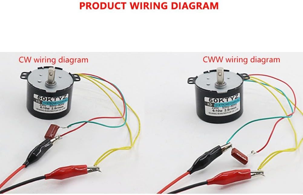 50KTYZ AC 220V 6-10w Miniature Permanent Magnet Synchronous Motor CW/CCW Low Speed High Torque Electric Motor (50RPM) - - 