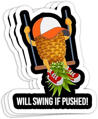 Swingers Pineapple Swinging Lifestyle Funny Swinger Gift Decorations - 4x3 Vinyl Stickers, Laptop Decal, Water Bottle Stic...