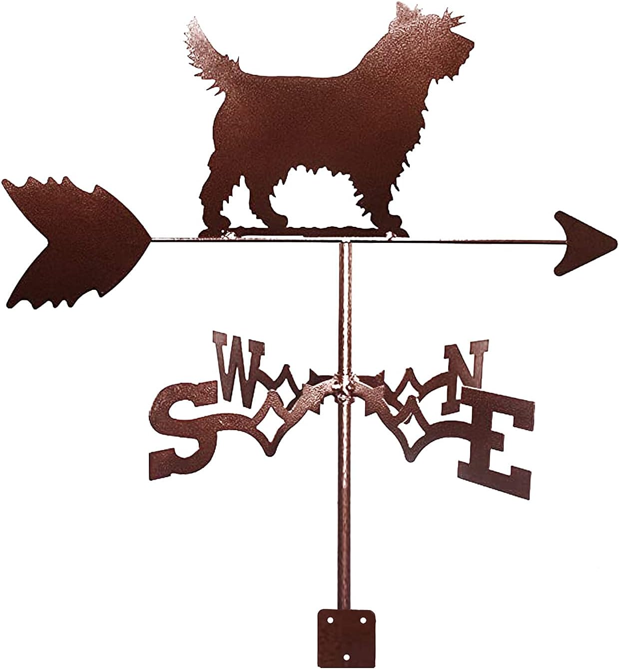 風向計 ケアン テリア シルエット 風見鶏 犬の形 ステンレス鋼 風向計 風見鶏 方向指示器 ガーデン ステーク アート 装飾 パテ