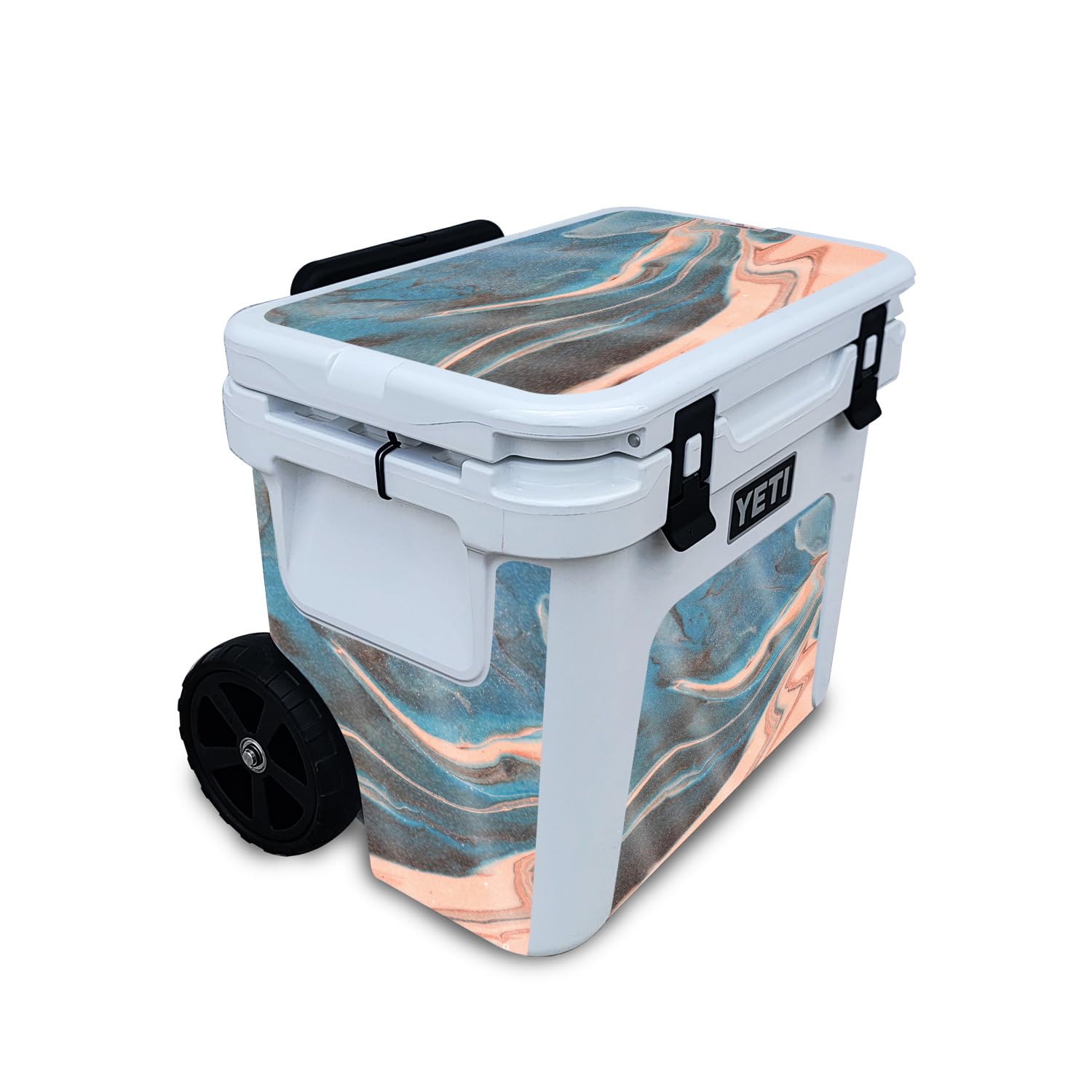Glossy Glitter Skin Compatible with Yeti Roadie 32 Wheeled Cooler - Sea Dunes - Premium 3M Vinyl Protective Wrap Decal Cover - Easy to Apply | Crafted in The USA by MightySkins