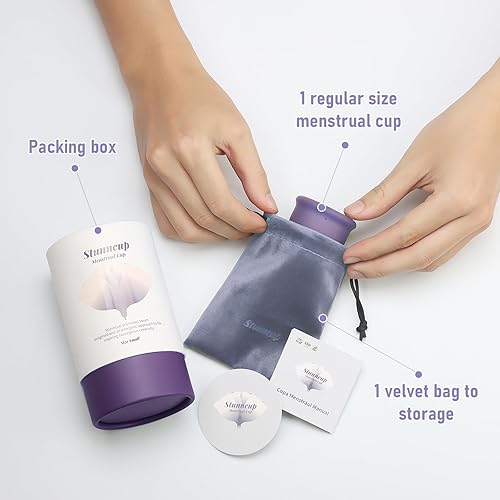 Miniatura 7 de Stunncup Copa menstrual suave  Copa menstrual reutilizable de silicona de grado médico  sin BPA, cómoda copa menstrual flexible para uso durante 12