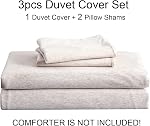 PURE ERA Jersey Ensemble de housses de duvet en tricot 100% T-Shirt Cotton Super Soft Comfy 3pc Ensemble de literie avec fermeture à glissière (Heather Beige, Roi)