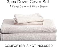 Vista 7 de PURE ERA Juego de funda de edredón de punto de jersey, 100% algodón de camiseta súper suave y cómodo, juego de ropa de cama de 3 piezas con cierre