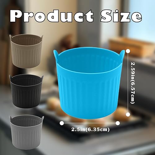 Miniatura 2 de Juego de 8 moldes para hornear freidora de aire, tazas de silicona de grado alimenticio de alta gama, accesorios antiadherentes para freidora de