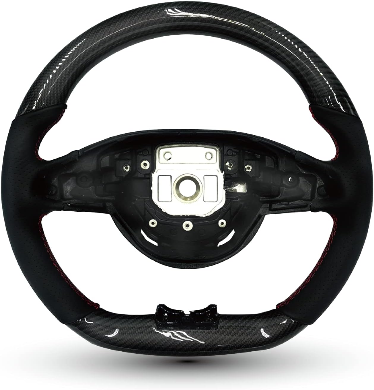 STAR VICTORY Steering Wheel Upside and Downside Carbon Fiber With Breathable Nappa Leather Steering Wheel Fit for Mercedes-W205 AMG