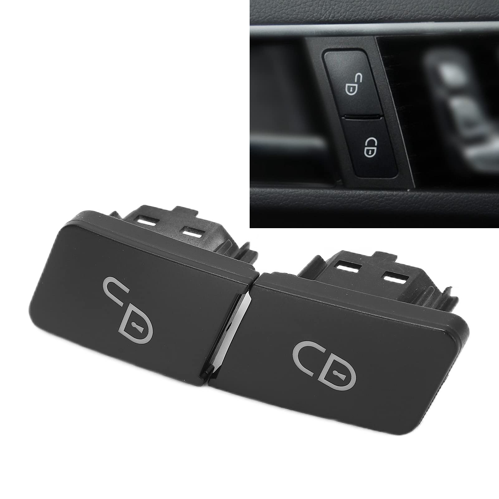 Interruptor De Bloqueo De Puerta, Interruptor De Bloqueo De Puerta, Lado Del Conductor, 2 Botones De Interruptor De Bloqueo De Puerta Izquierda Del Coche 2049058402 Reemplazo Para Benze-class W207 200