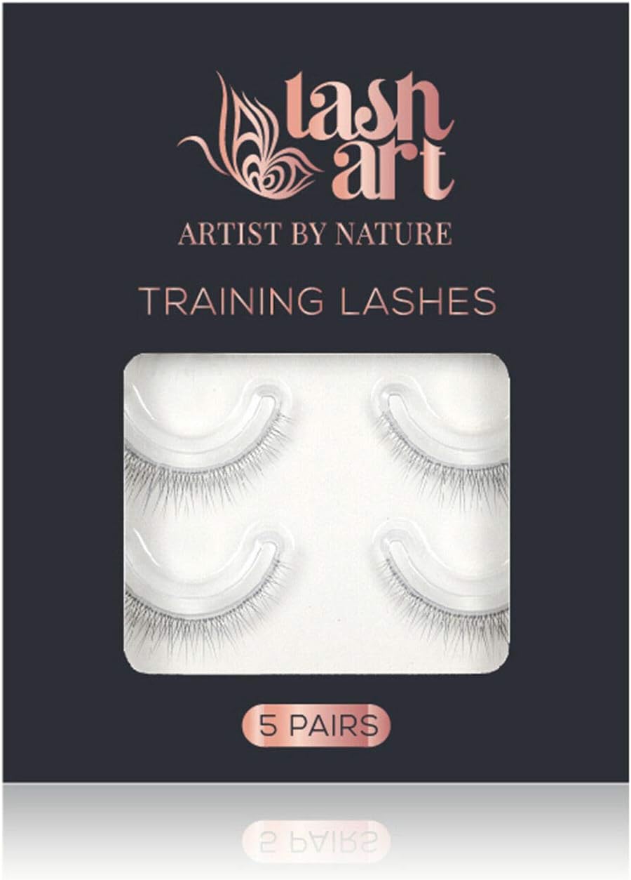 LashArt 5 Pairs Criss Cross Training Lashes for Eyelash Extensions Most Realistic Practise Lash Strips Thin Band