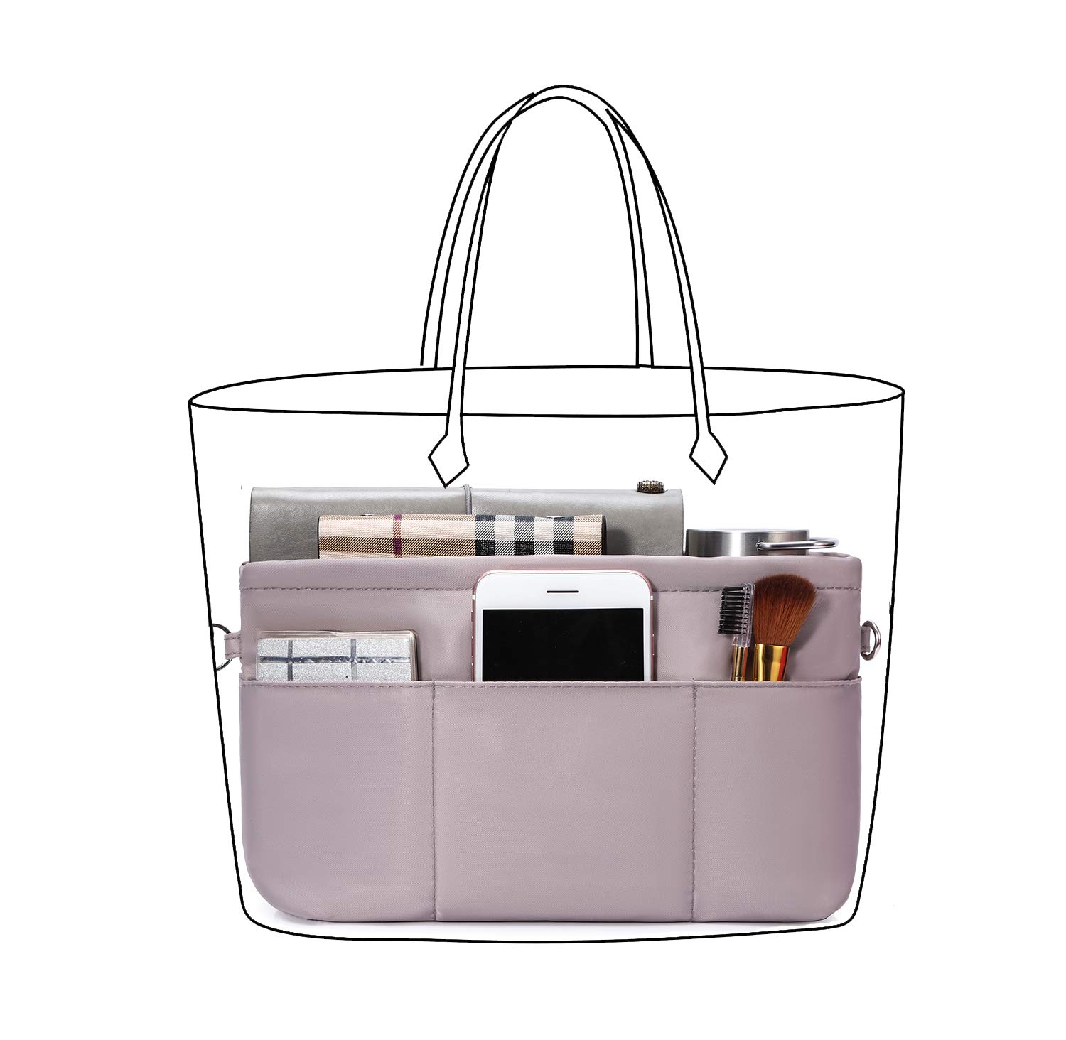 Handtaschen-Organizer für Damen, leicht, Nylon, Aufbewahrungstasche für den Innenbereich, 5 Größen, 4 Farben