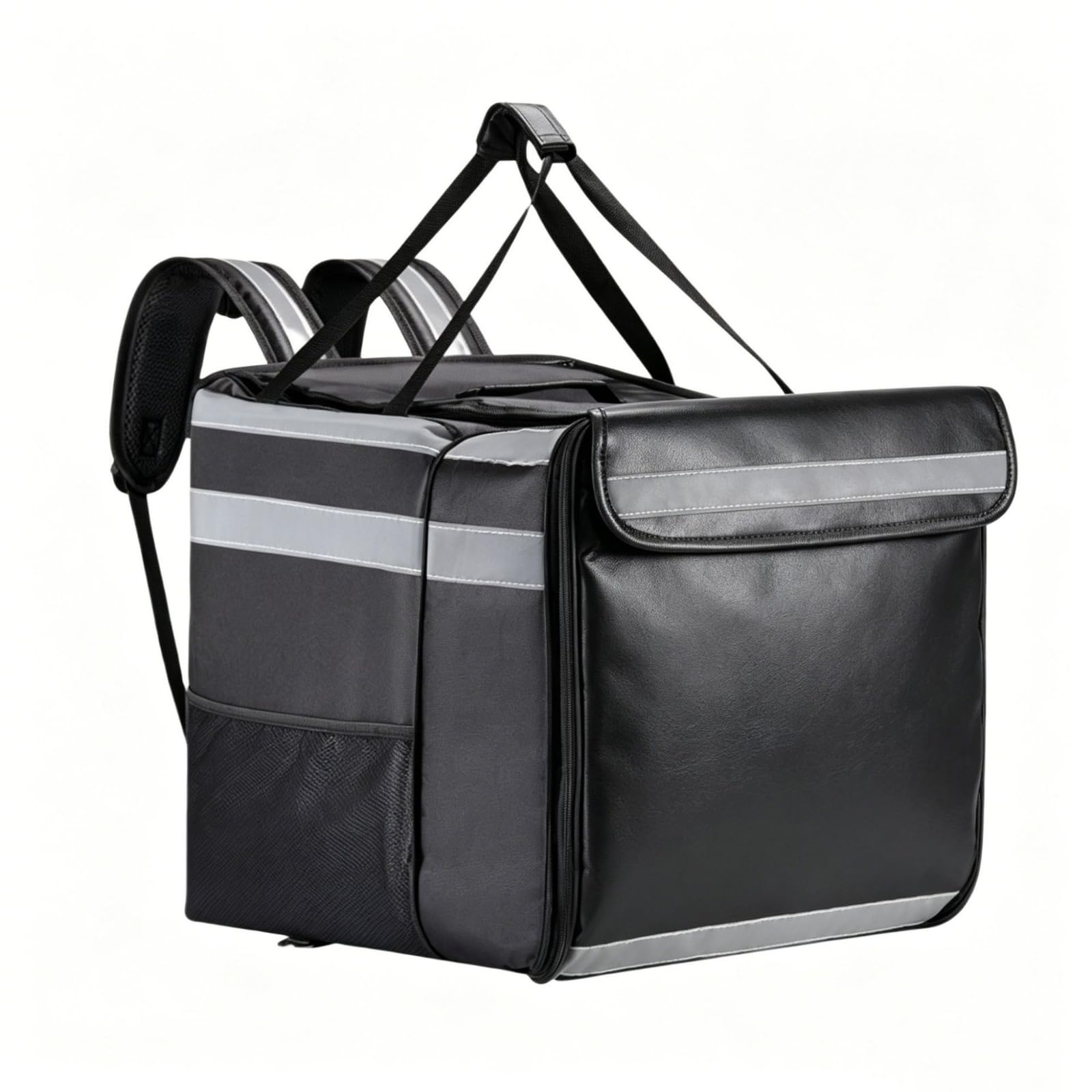 Bolsa Térmica Transporte Plegable | Acolchada, Mochila Térmica con Divisor, Cómoda, para Reparto para Entrega, Negro