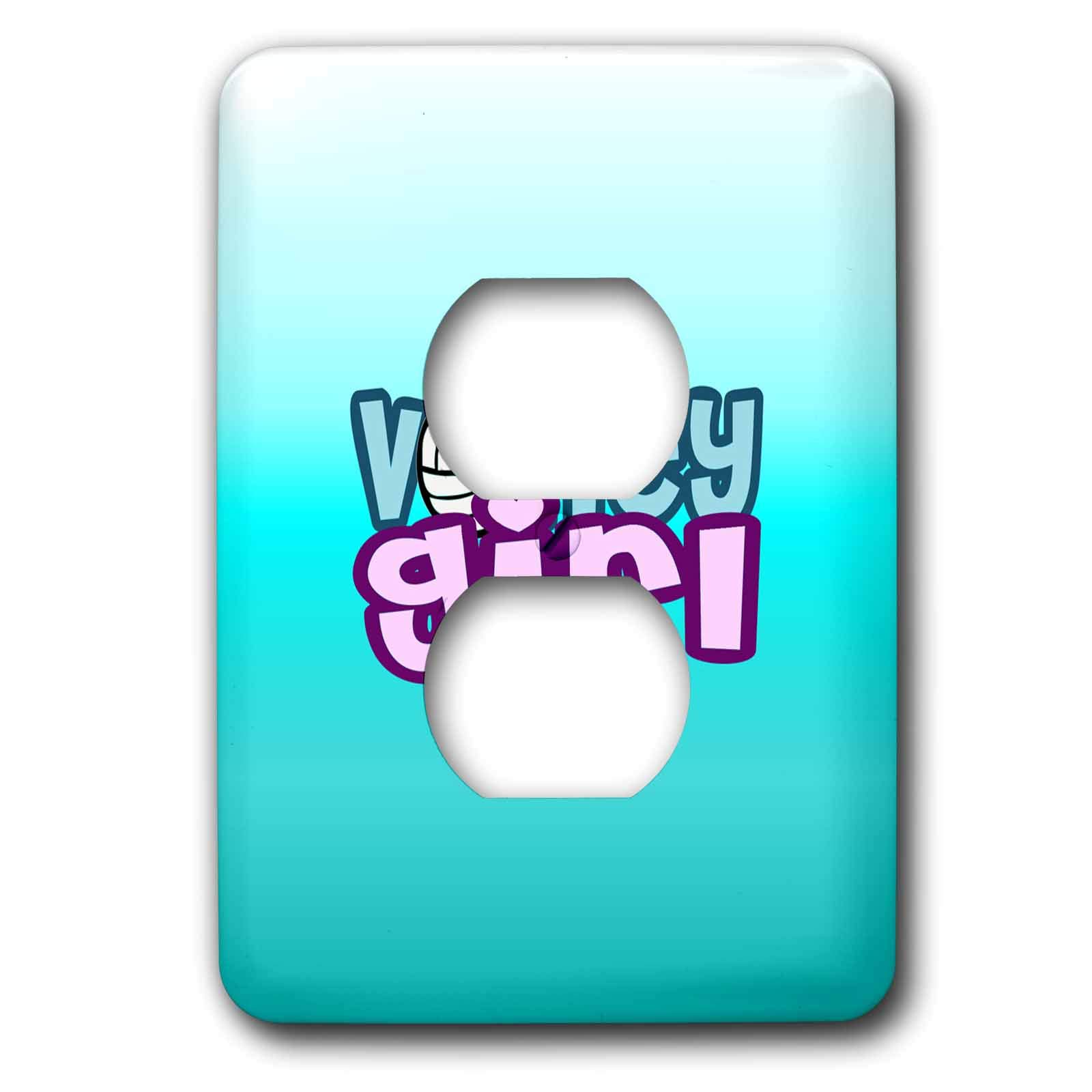 Volley Girl sur fond turquoise plaque de finition pour double prise