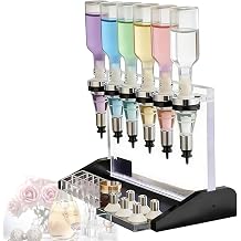 Manual Perfume Dispenser, Liquid Filling Machine, with 6/8 Pump Heads & Scent Testing Cups, Perfume Display Stand, Desktop Mount Acrylic Display Stand, for Stores & Bars 6Heads-200ML