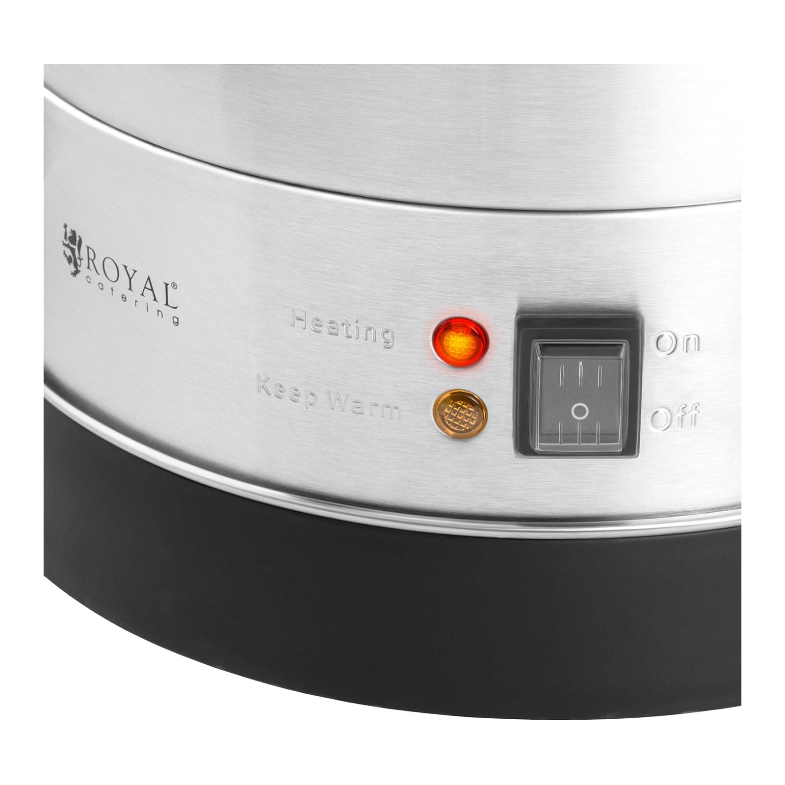 Royal Catering Distributeur D'Eau Chaude Avec Robinet En Acier Inoxydable Fontaine Bouilloire RC-WBDW23 (23,5 l, 2 500 W, 30-110 °C, Fonction De Maintien Au Chaud, Inox/Plastique)