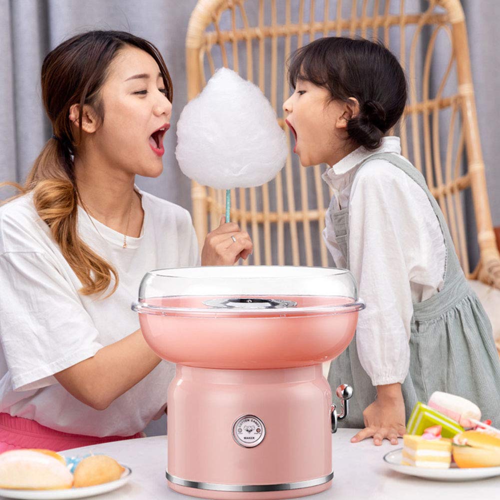 Máquina Casera Algodón Azúcar, Máquina Retro Algodón Azúcar, Potencia Calentamiento 500W, Contenedor Recolección De 300 Ml, Máquina Casera Suave Regalo Para Niños (Pink)